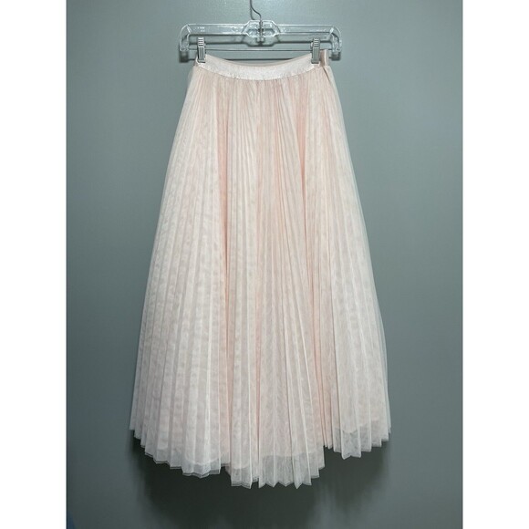 Anthropologie Hutch Maxi Skirt Women Pink Retro Preppy Pleated Tulle Size XS New - Picture 6 of 13